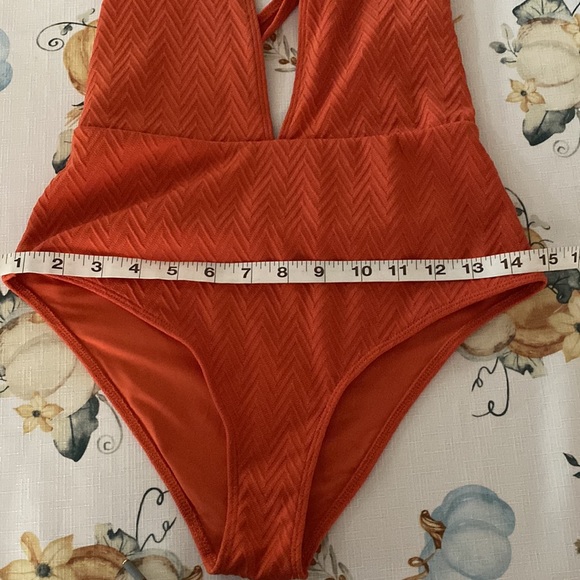 Burnt Orange one piece swimsuit medium - Picture 7 of 8